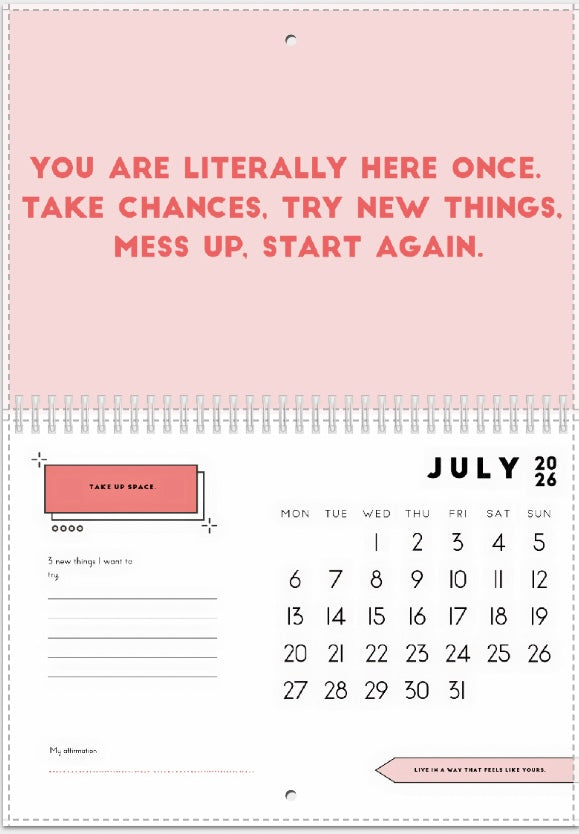 Feel good club 2026 calendar